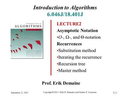 Introduction to Algorithms 6.046J/18.401J