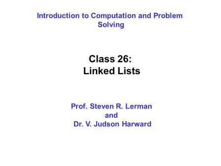 Introduction to Computation and Problem