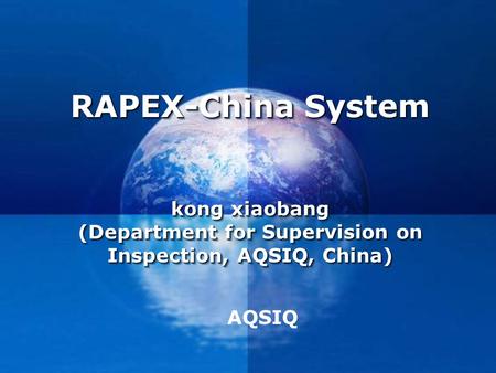 BRIEF INTRODUCTION TO RAPEX-CHINA