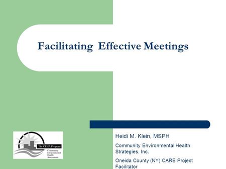 Facilitating Effective Meetings