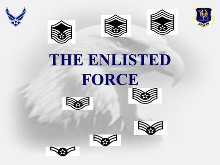 THE ENLISTED FORCE Overview Enlisted Force FoundationEnlisted Force Foundation US Air Force Enlisted Force EvolutionUS Air Force Enlisted Force Evolution.