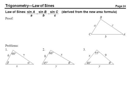 Trigonometry—Law of Sines