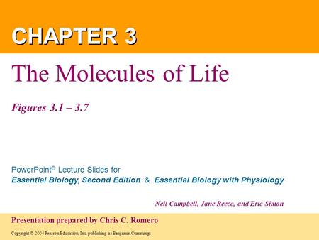 The Molecules of Life Figures 3.1 – 3.7