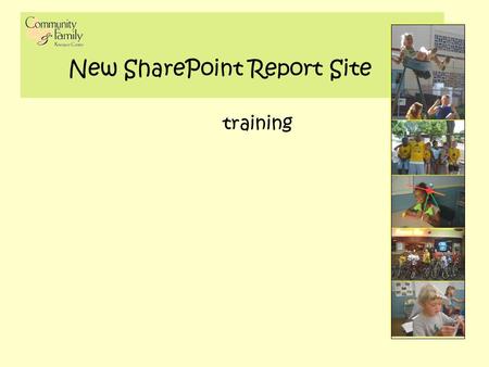 New SharePoint Report Site training. slide 22 SharePoint Admin URL