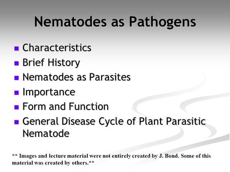 Nematodes as Pathogens