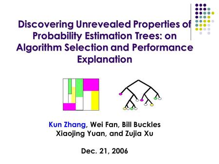 Discovering Unrevealed Properties of Probability Estimation Trees: on Algorithm Selection and Performance Explanation Discovering Unrevealed Properties.