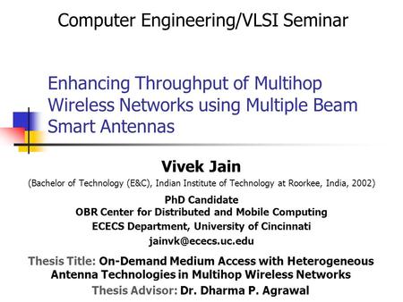 Computer Engineering/VLSI Seminar