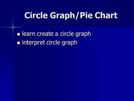 Circle Graph/Pie Chart