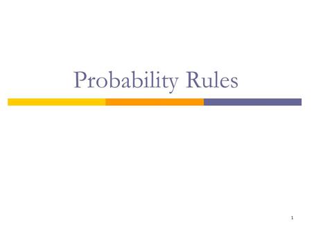 Probability Rules.