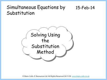 Solving Using the Substitution Method