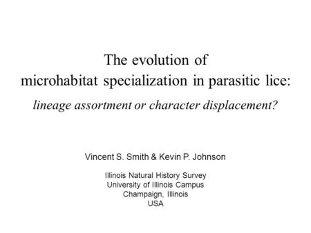 microhabitat specialization in parasitic lice: