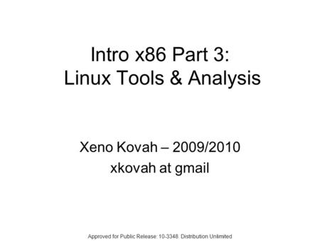 Intro x86 Part 3: Linux Tools & Analysis