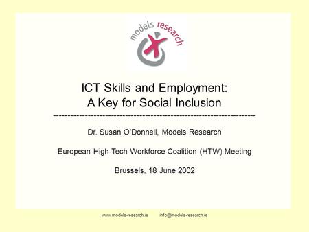ICT Skills and Employment: A Key for Social Inclusion -----------------------------------------------------------------------
