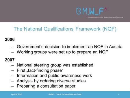 The National Qualifications Framework (NQF)