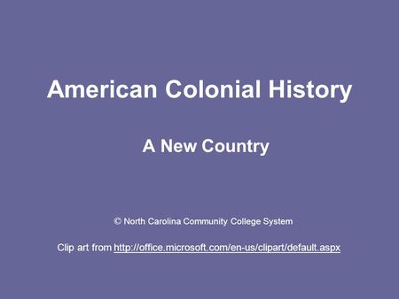 American Colonial History