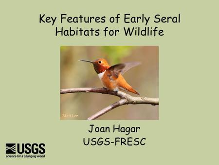 Key Features of Early Seral Habitats for Wildlife