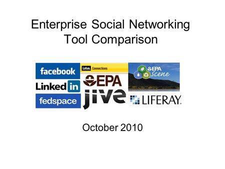 Enterprise Social Networking Tool Comparison October 2010.
