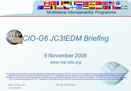 MIP Standard Briefing 29 September 2006