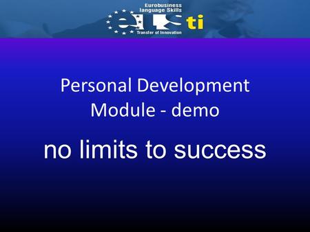 Personal Development Module - demo no limits to success.