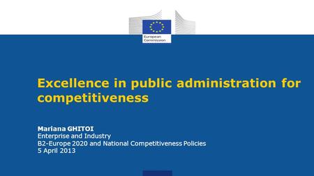Excellence in public administration for competitiveness