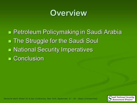 Oil, Power and Security in Saudi Arabia by Nawaf Obaid.