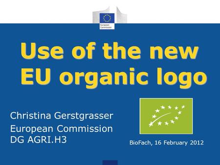 Use of the new EU organic logo