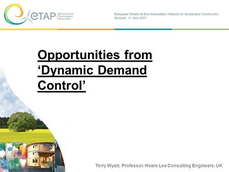 Opportunities from ‘Dynamic Demand Control’