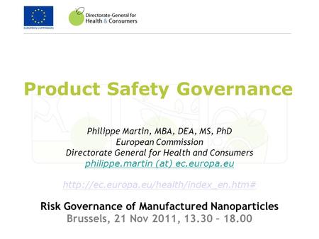 Product Safety Governance