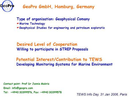 GeoPro GmbH, Hamburg, Germany