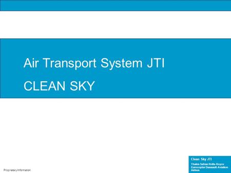 Air Transport System JTI CLEAN SKY