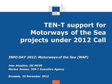 TEN-T support for Motorways of the Sea projects under 2012 Call