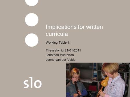 Implications for written curricula