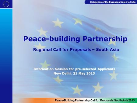 Peace-building Partnership Regional Call for Proposals – South Asia