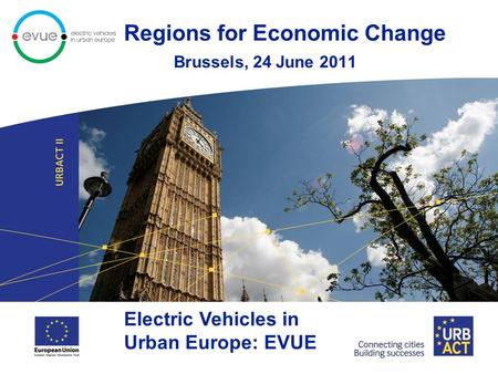 Regions for Economic Change Brussels, 24 June 2011 Electric Vehicles in Urban Europe: EVUE.