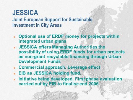 Optional use of ERDF money for projects within integrated urban plans
