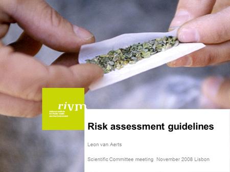 National Institute for Public Health and the Environment Risk assessment guidelines Leon van Aerts Scientific Committee meeting November 2008 Lisbon.