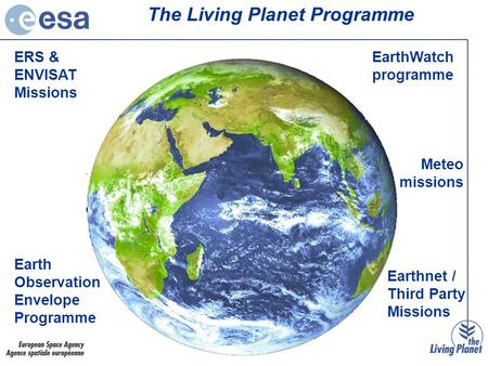 Earth Observation Envelope Programme Earthnet / Third Party Missions EarthWatch programme ERS & ENVISAT Missions The Living Planet Programme Meteo missions.