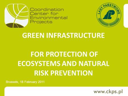 GREEN INFRASTRUCTURE FOR PROTECTION OF ECOSYSTEMS AND NATURAL RISK PREVENTION Brussels, 18 February 2011.