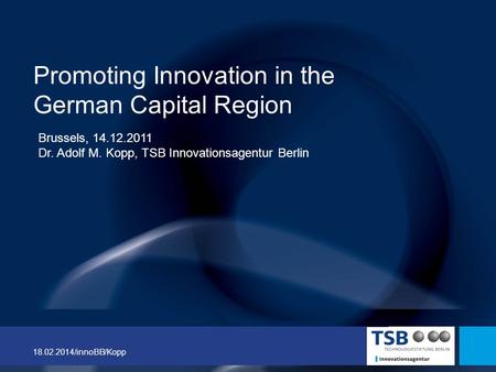 Promoting Innovation in the German Capital Region