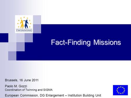 Fact-Finding Missions Brussels, 16 June 2011 Paolo M. Gozzi Coordination of Twinning and SIGMA European Commission, DG Enlargement – Institution Building.