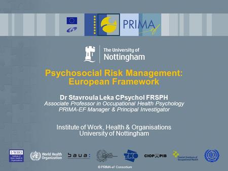 Psychosocial Risk Management: European Framework