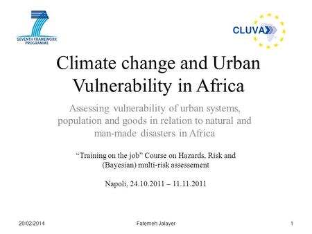Climate change and Urban Vulnerability in Africa