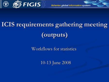 ICIS requirements gathering meeting (outputs) Workflows for statistics 10-13 June 2008.