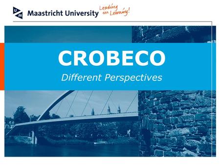 CROBECO Different Perspectives. Faculteit der Rechtsgeleerdheid / Faculty of Law Different Perspectives I. Introduction –Different perspectives Technical.