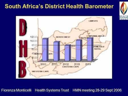 South Africas District Health Barometer Fiorenza Monticelli Health Systems Trust HMN meeting 28-29 Sept 2006.