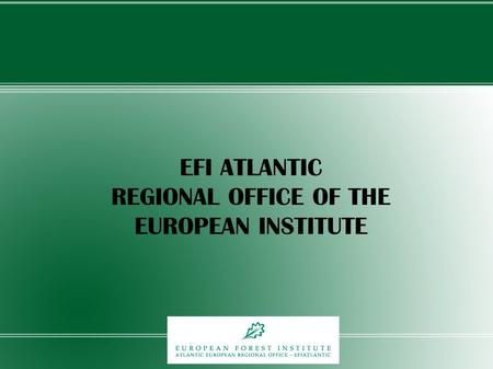 EFI ATLANTIC REGIONAL OFFICE OF THE EUROPEAN INSTITUTE.