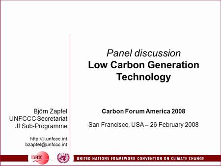Panel discussion Low Carbon Generation Technology