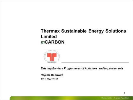 Thermax Sustainable Energy Solutions Limited mCARBON