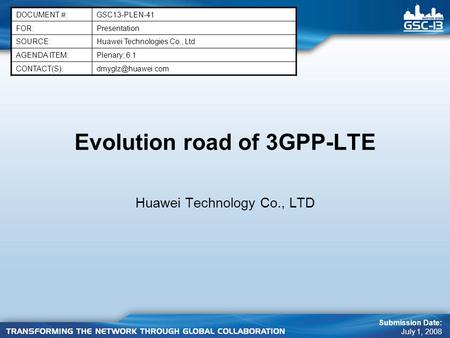 Evolution road of 3GPP-LTE