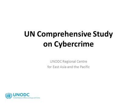 UN Comprehensive Study on Cybercrime